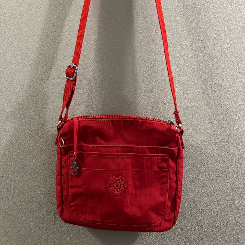 Kipling Sebastian Crossbody Bag-Red Rouge-Signature Nylon